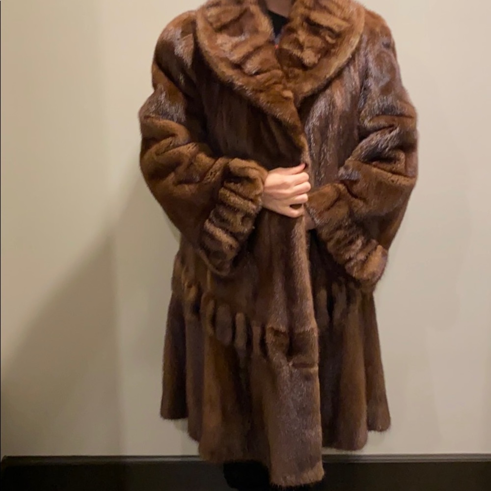Authentic Greek Real Mink Fur Coat